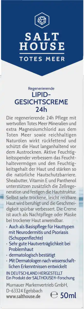 Bild 4 von Salthouse Totes Meer Regenerierende Lipid-Gesichtscreme 24h, 50 ml