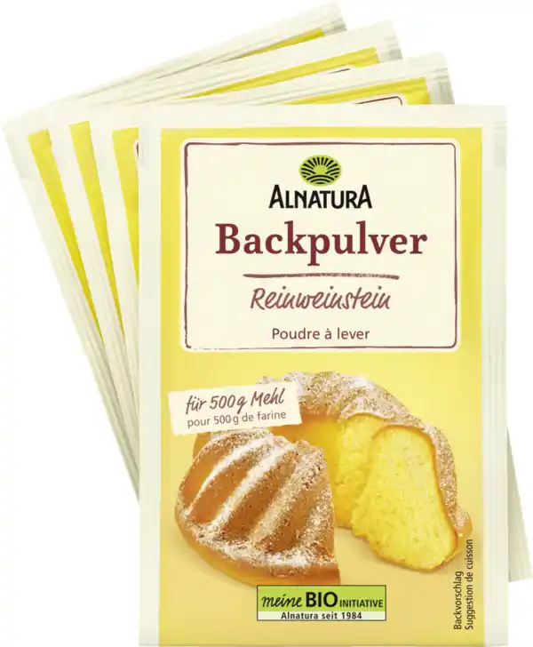 Bild 1 von Alnatura Bio Reinweinstein Backpulver 4er Pack, 72 g