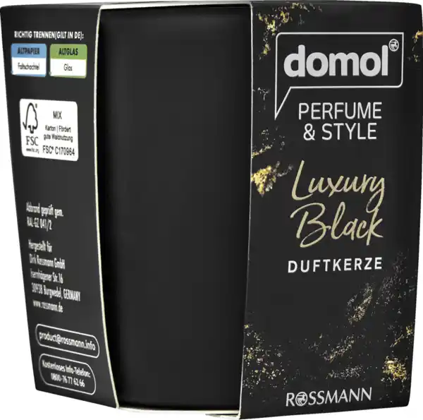 Bild 2 von domol Perfume & Style Duftkerze Luxury Black, 125 g