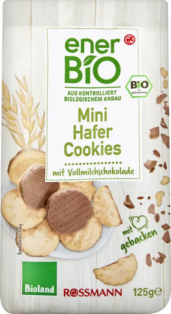 Bild 1 von enerBiO Mini Hafer Cookies Bioland, 125 g