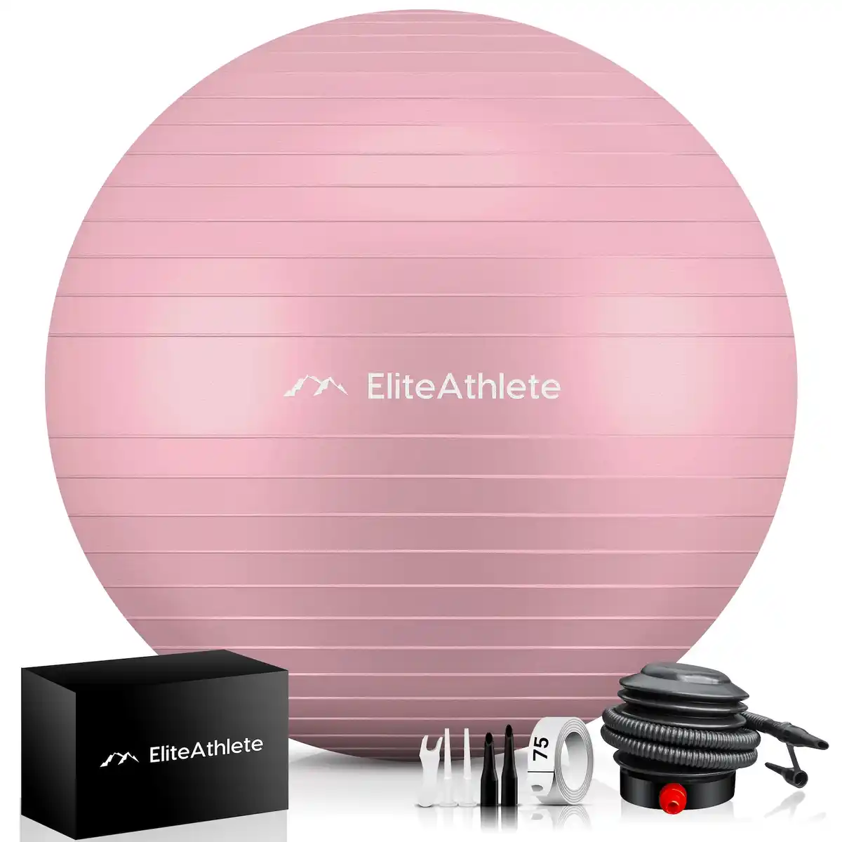 Bild 1 von EliteAthlete® Gymnastikball Sitzball Büro ergonomisch mit Anti Burst System - Fitness Yoga Pilates Schwangerschaft - Schwangerschaftsball Fitnessball Yogaball - Yoga Ball inkl. Luftpumpe - Peach 85