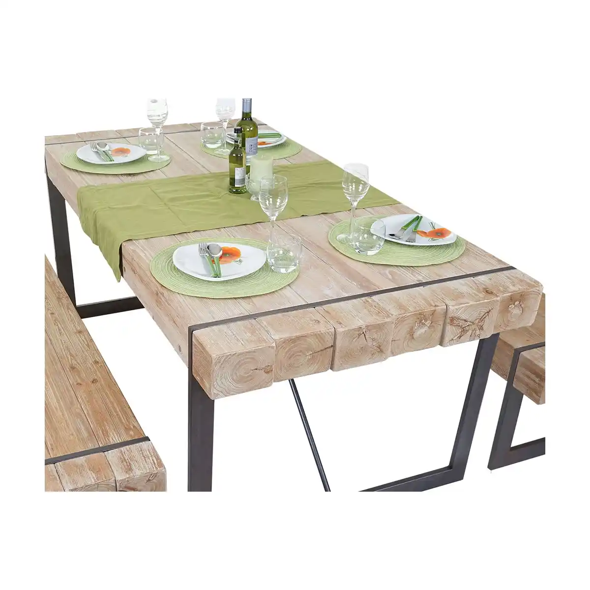 Bild 1 von Esszimmertisch MCW-A15, Esstisch Tisch, Tanne Holz rustikal massiv MVG-zertifiziert ~ naturfarben 80x160x90cm