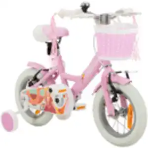 Actionbikes Kinderfahrrad Princess, 12 Zoll, rosa, V-Brake-Bremsen, Prinzessinnen-Design, Stützräder