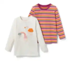 2 Kinder-Langarmshirts, Regenbogen