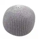 Bild 1 von Pouf MCW-E16, Strickhocker Sitzhocker Strickpouf, Strickoptik 40x50cm ~ grau