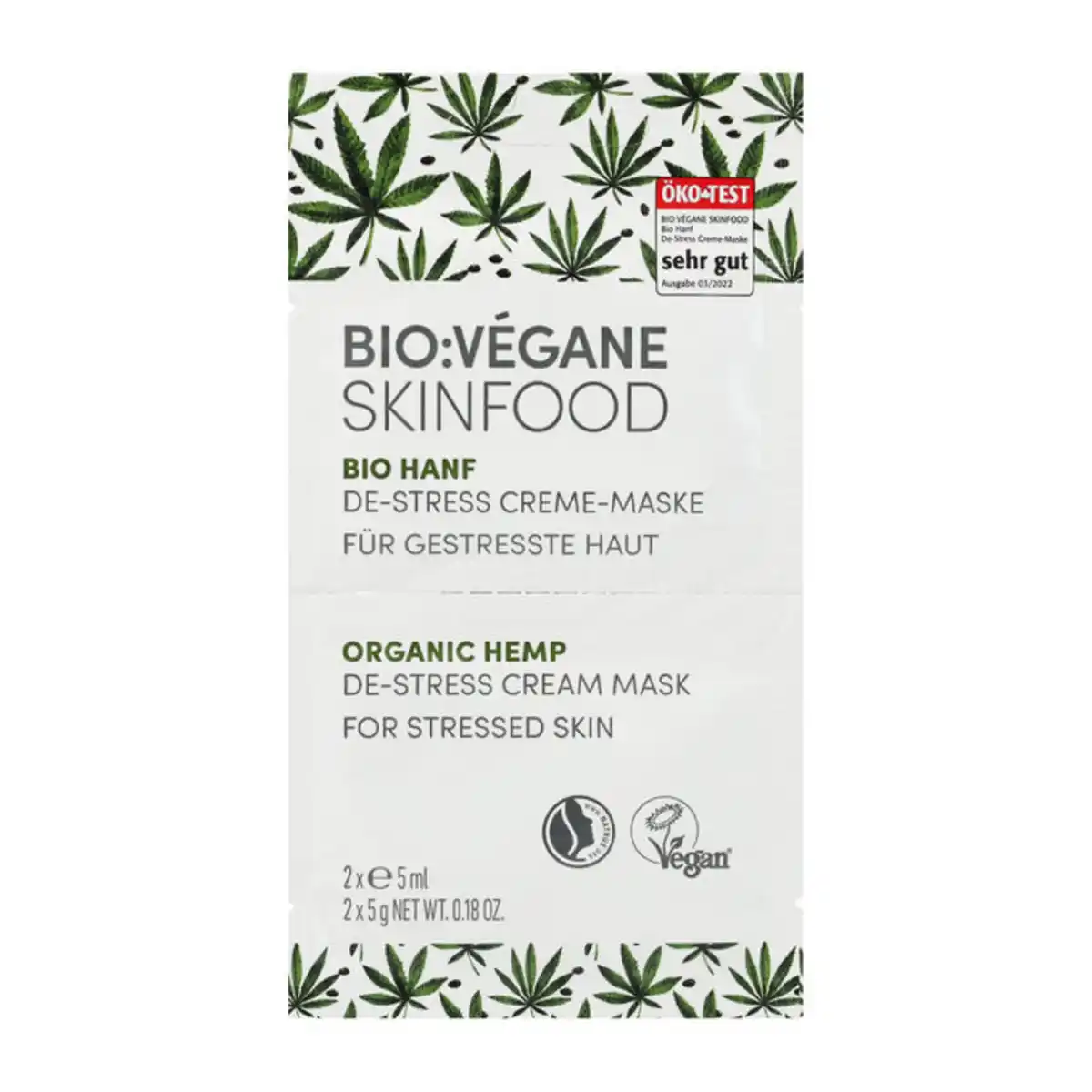 Bild 1 von 2 x BIO:VÉGANE SKINFOOD Organic Hemp De-Stress Gesichtsmaske