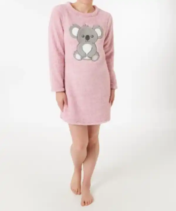 Bild 1 von Fleece-Bigshirt Koala, Janina, Rundhalsausschnitt, altrosa