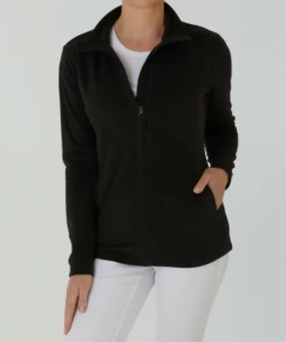 Bild 1 von Schwarze Fleecejacke, Janina, Seitentaschen, schwarz