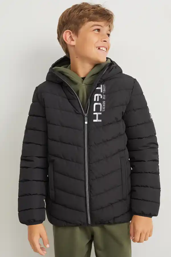 Bild 1 von C&A Steppjacke mit Kapuze, Schwarz, Größe: 170