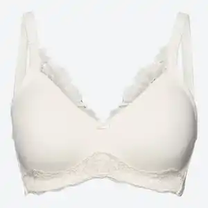 Bügelloser-Damen-BH mit Spitze, White