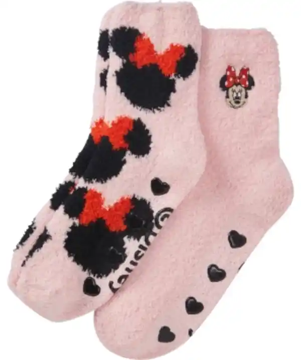 Bild 1 von Lizenz Flauschsocken, 2er-Pack, verschiedene Lizenzen, rosa