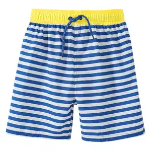 Jungen Badeshorts im gestreiften Dessin BLAU / WEISS