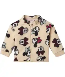 Minnie Mouse Fleecejacke, Stehkragen, offwhite