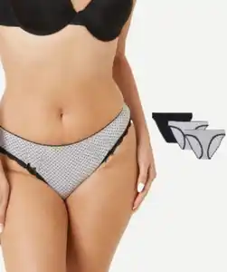 Slips mit Biesen, 3er-Pack, Janina, grau melange