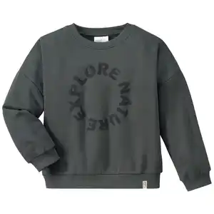 Kinder Sweatshirt mit Message-Print DUNKELOLIV