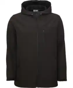 Schwarze Softshelljacke, X-Mail, Kapuze, schwarz