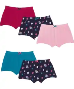 Pantys, 5er-Pack, verschiedene Designs, dunkelblau