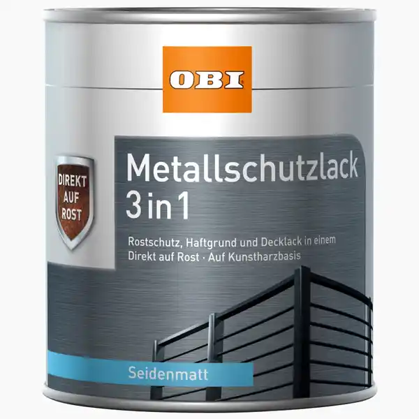 Bild 1 von OBI Metallschutzlack 3in1 Silber seidenmatt 750 ml