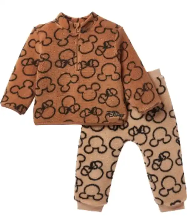 Bild 1 von Mickey and Minnie Pullover + Hose, 2-tlg. Set, hellbraun