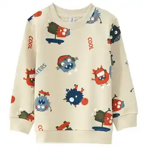 Kinder Sweatshirt mit Allover-Print BEIGE