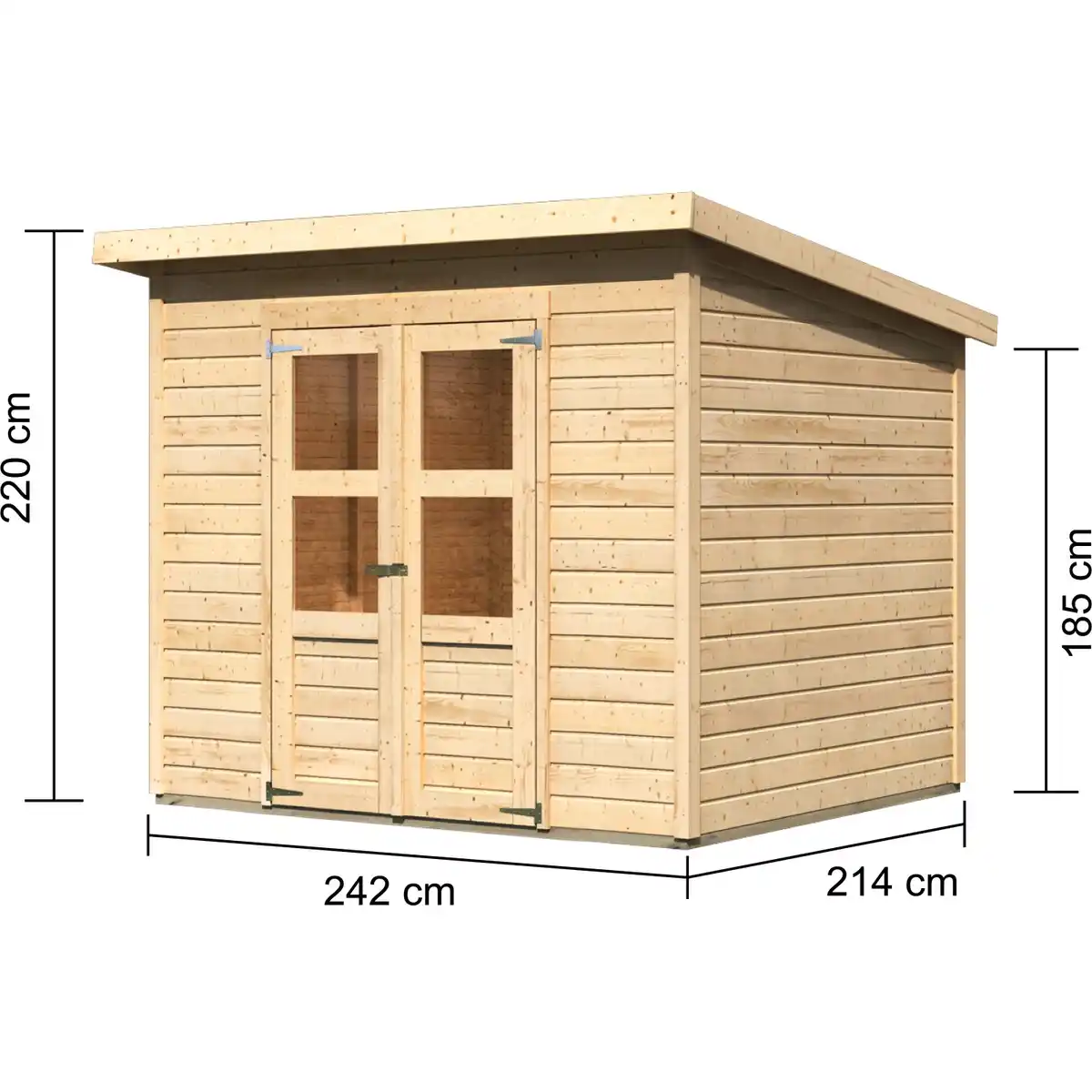 Bild 2 von Karibu Holz-Gartenhaus Neuenburg 3 Natur BxT: 238 cm x 210 cm