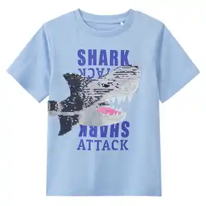 Jungen T-Shirt mit Wendepailletten HELLBLAU