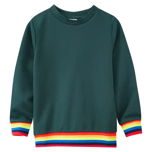 Bild 1 von Kinder Sweatshirt mit bunten Akzenten DUNKELGRÜN