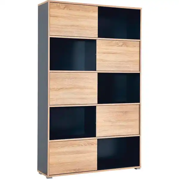 Bild 1 von Germania Aktenregal, Anthrazit, Sonoma Eiche, Holzwerkstoff, 4 Fächer, 120x196x35 cm, Beimöbel erhältlich, in verschiedenen Größen erhältlich, Arbeitszimmer, Büroregale, Aktenregale