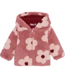 Teddyjacke Blumen, Ergee, Innenfleece, dunkelrosa