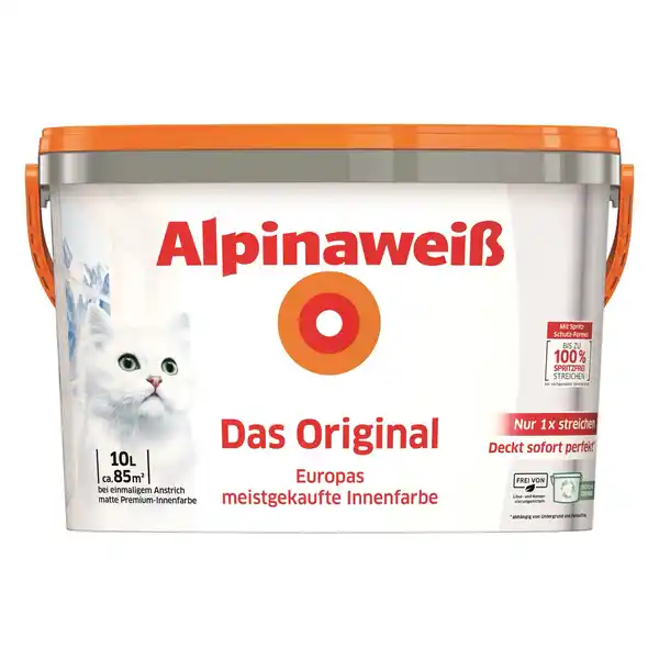 Bild 1 von Alpinaweiß Wandfarbe Das Original Weiß Matt 10 l