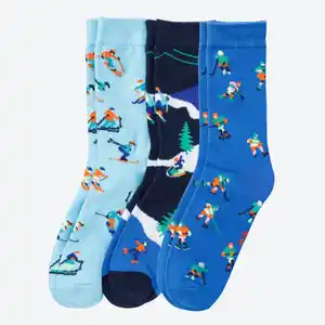 Unisex-Socken in buntem Design, 3er-Pack, Blue