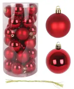 Christbaumkugeln Weihnachten, 30er-Pack, rot