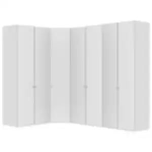 Jutzler Eckkleiderschrank, Weiß, Weiß Hochglanz, Holzwerkstoff, 4 Fächer, 196x236x296 cm, Typenauswahl, Beimöbel erhältlich, umfangreiches Zubehör in verschiedenen Holzarten Größen Holzdekore