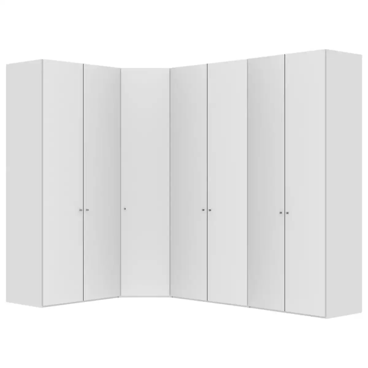 Bild 1 von Jutzler Eckkleiderschrank, Weiß, Weiß Hochglanz, Holzwerkstoff, 4 Fächer, 196x236x296 cm, Typenauswahl, Beimöbel erhältlich, umfangreiches Zubehör in verschiedenen Holzarten Größen Holzdekore