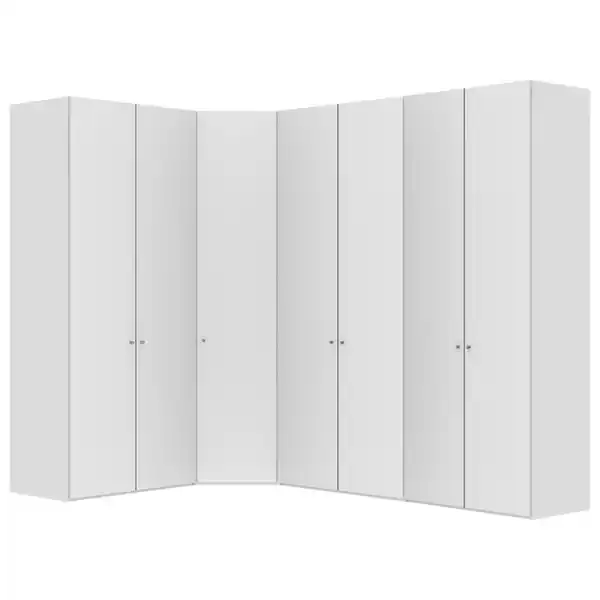 Bild 1 von Jutzler Eckkleiderschrank, Weiß, Weiß Hochglanz, Holzwerkstoff, 4 Fächer, 196x236x296 cm, Typenauswahl, Beimöbel erhältlich, umfangreiches Zubehör in verschiedenen Holzarten Größen Holzdekore