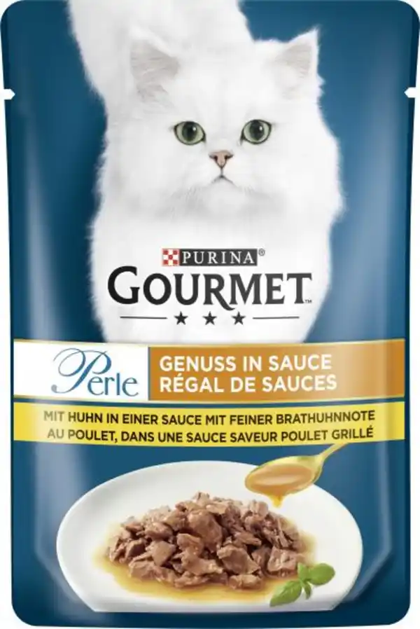 Bild 1 von Purina Gourmet Perle Genuss in Sauce mit Huhn in einer Sauce mit feiner Brathuhnnote