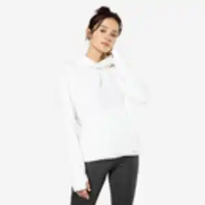 Lauf-Sweatshirt Kapuze Hood 500 warm Damen weiss