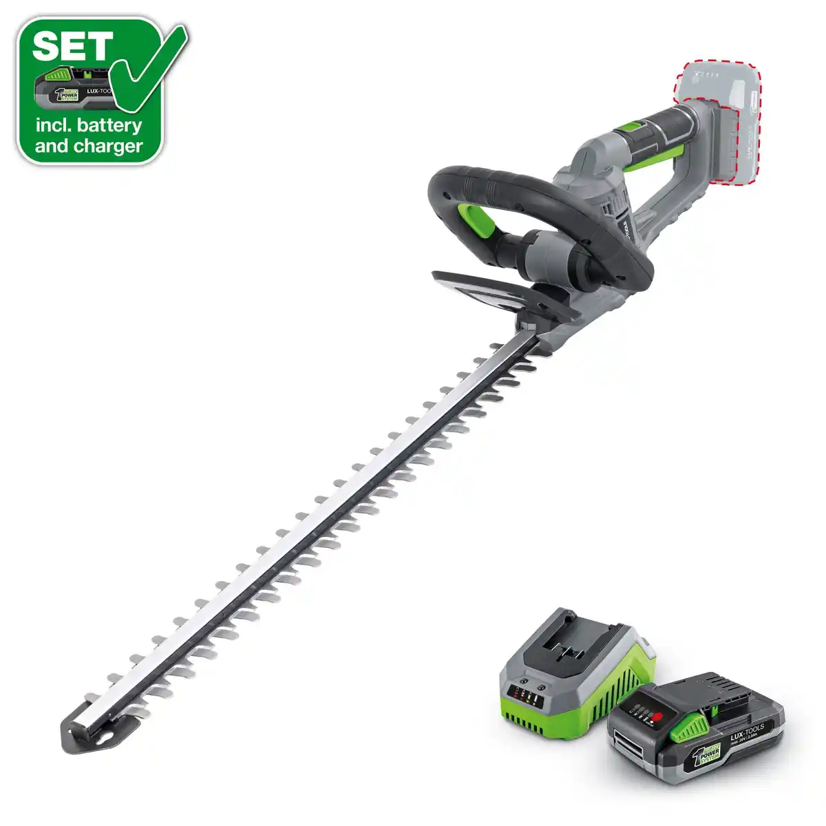 Bild 4 von LUX Akku-Heckenschere 1 PowerSystemA-HS-20/52-24 inkl. 20 V Akku & Ladegerät