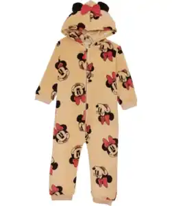 Minnie Mouse Fleece-Jumpsuit, Kapuze, naturfarben