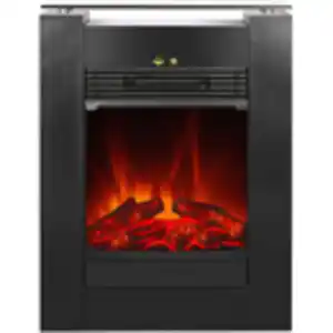 EL Fuego Elektrokamin Tessin Schwarz mit Heizung dimmbar 1,8 kW