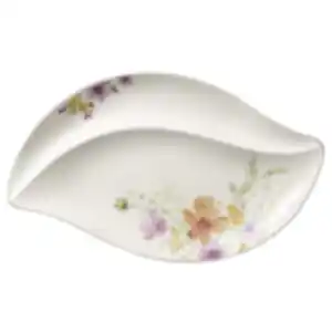 Villeroy & Boch Servierplatte Mariefleur Serve and Salad, Mehrfarbig, Weiß, Keramik, Blume, oval, 50x30 cm, Tischkultur & Servieren, Servierplatten