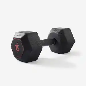 Hantel 15 kg Crosstraining Krafttraining ‒ Hex Dumbbell schwarz Schwarz