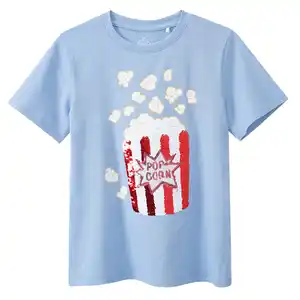 Jungen T-Shirt mit Wendepailletten HELLBLAU