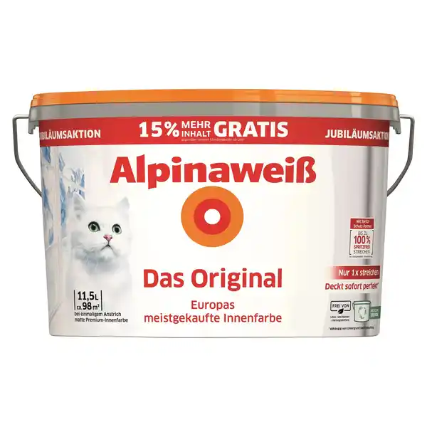 Bild 1 von Alpina Wandfarbe Das Original Weiß Matt 11,5 l