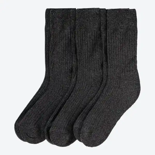 Bild 1 von Unisex-Norwegersocken mit Frotteesohlen, 3er-Pack, Dark-gray