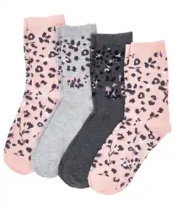 Socken, 4er-Pack, Ergee, verschiedene Designs, rosa