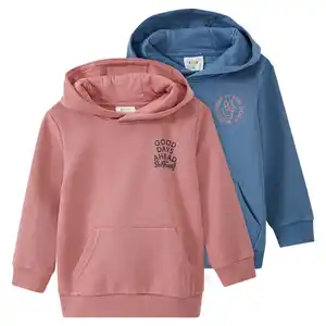 2 Jungen Hoodies mit kleinem Print TERRACOTTA / BLAUGRAU