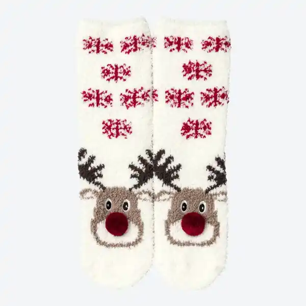 Bild 1 von Damen-Kuschelsocken in Weihnachts-Design, White