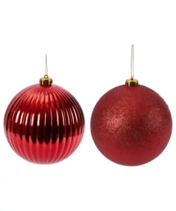 Bild 1 von XXL Christbaumkugeln Weihnachten, 2-er Pack, rot