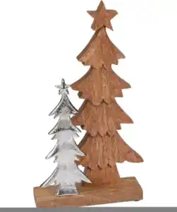 Deko-Tannen Weihnachten, ca. 28,5 cm hoch, silbergrau